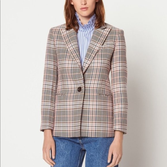 sandro plaid blazer